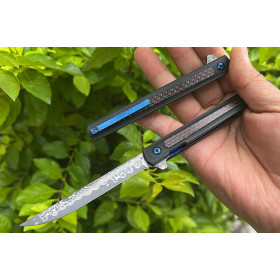 New Damascus Pen Knife Wilderness Survival Defense Fishing Fruit EDC Hiking Pocket Knife UD406630
